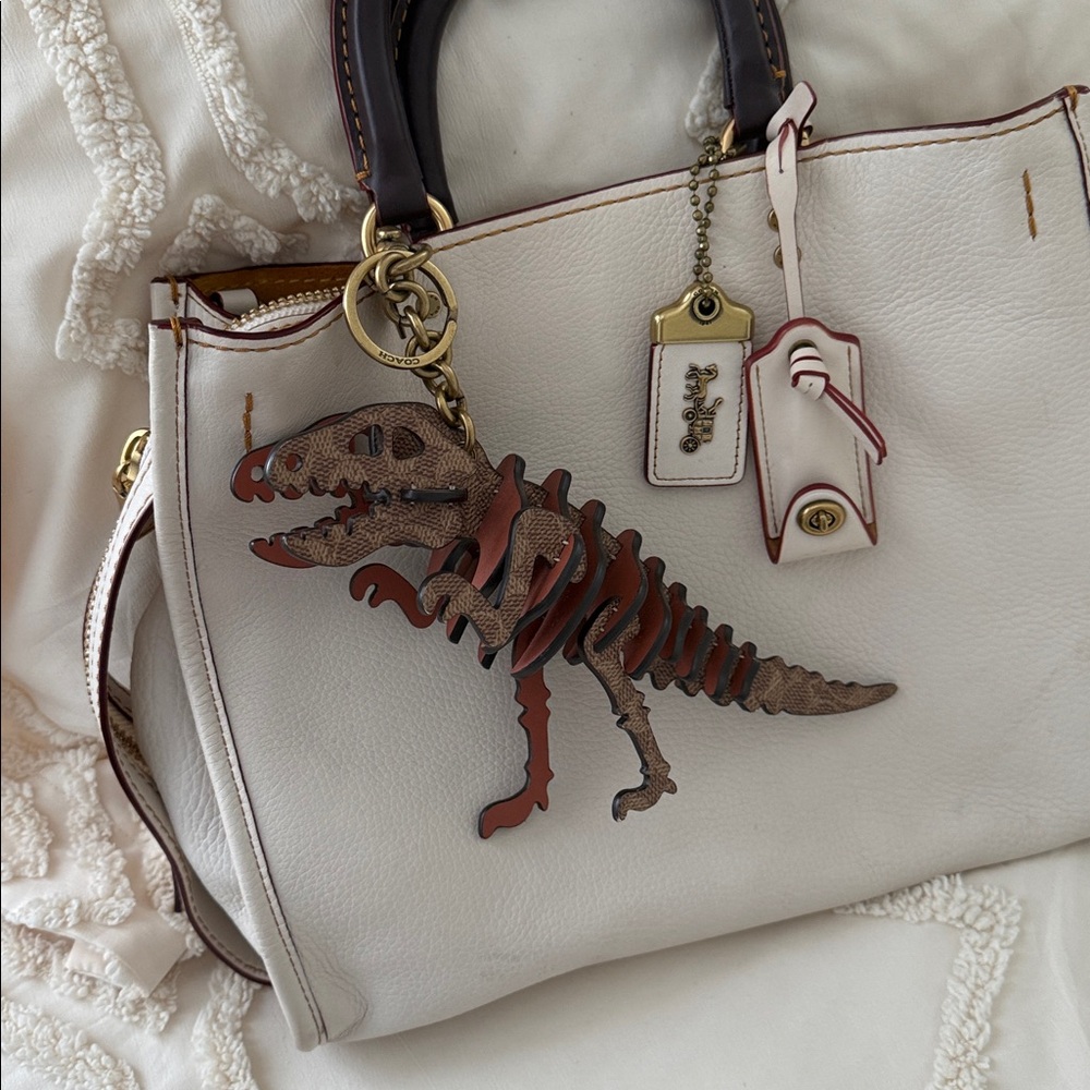 Large coach monogram rexy dinosaur charm